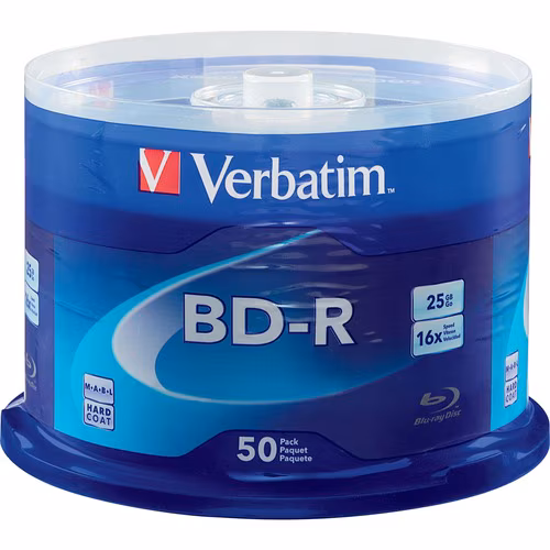 50PK BD-R 6X 25GB SPINDLE BRANDED SURFACE