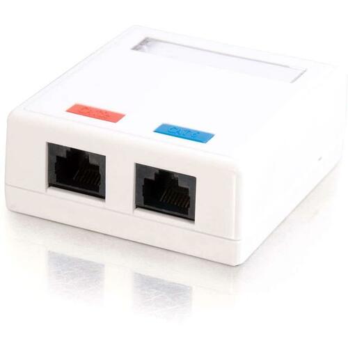 CAT5E SURFACE MOUNT BOX 2-PORT WHT