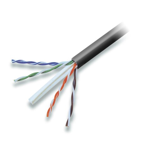 1000FT CAT6 BLACK PLENUM SOLID 4PR 24AWG  BULK CBL