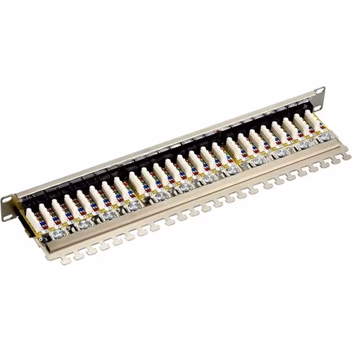 1U 24-PORT CAT6 SHIELDED PATCH PANEL