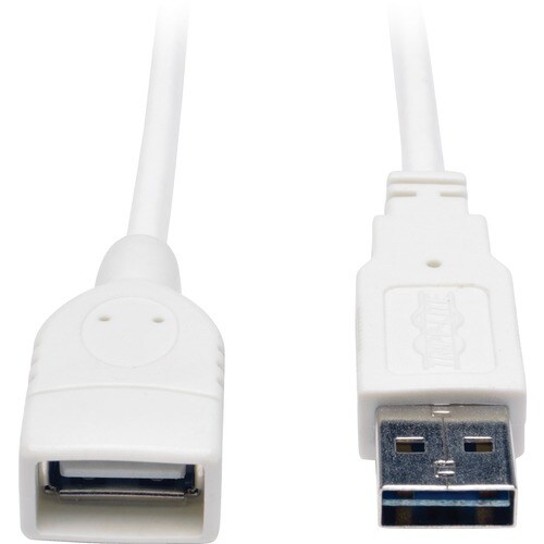 10FT USB EXTENSION CABLE USB MF USB REVERSIBLE HI-SPEED A/A WHITE