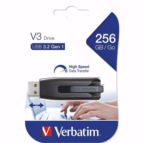 256GB V3 USB 3.0 FLASH DRIVE STORE N GO BLACK  GRAY 49168