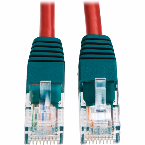 10FT CAT5 CAT5E RED PATCH CABLE MOLDED CROSS-OVER M/M 350MHZ